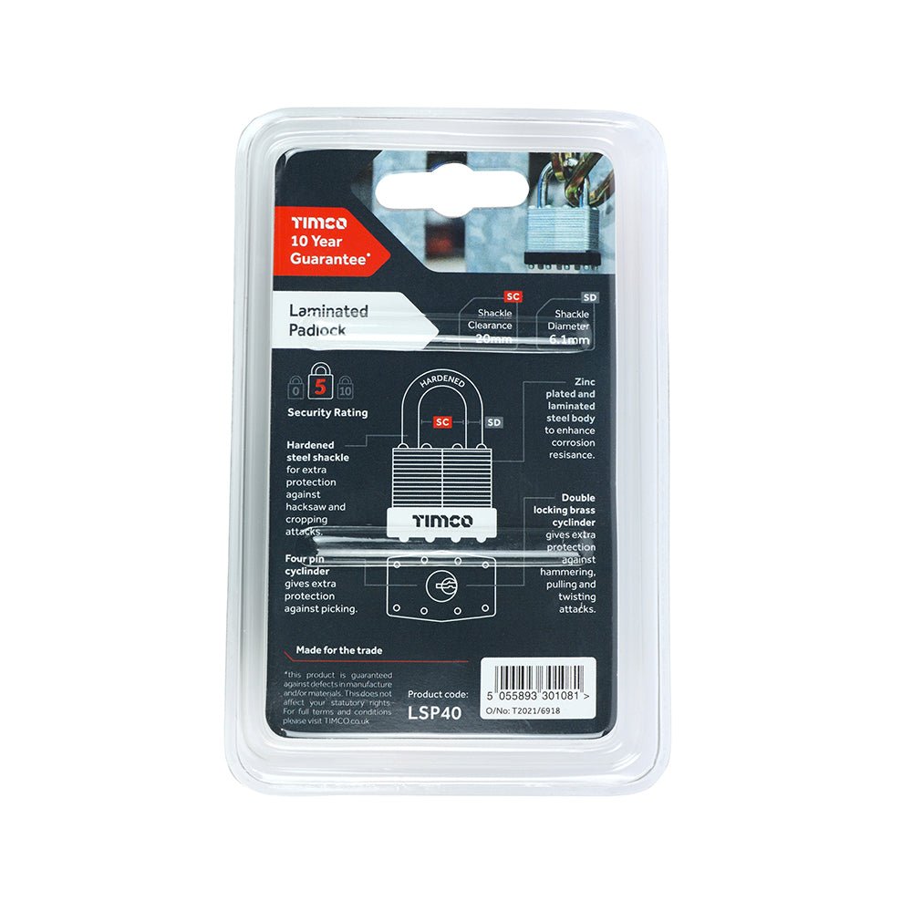 Laminated Padlock - 40mm