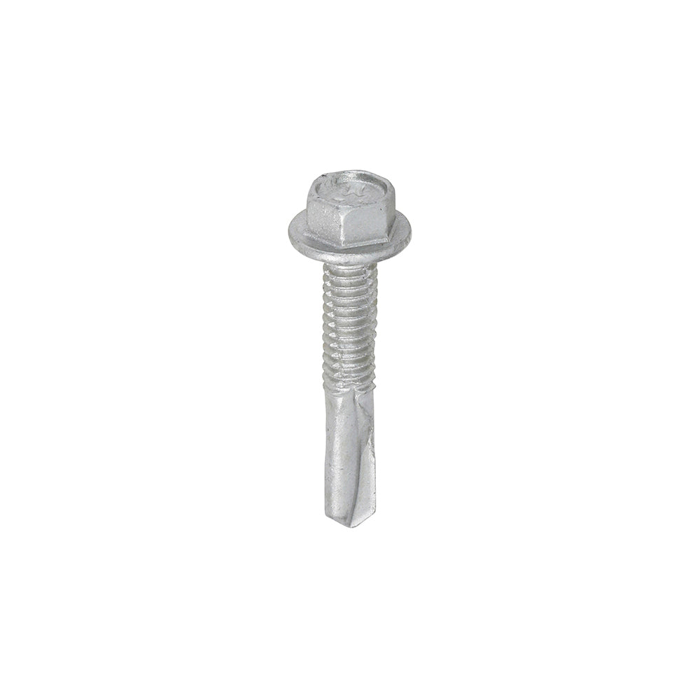 Metal Construction Heavy Section Screws - Hex - Self-Drilling Tek Screw - Exterior - Silver Organic