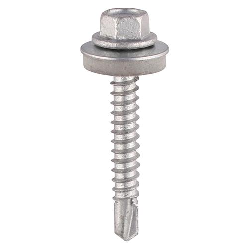 Metal Construction Light Section Screws - Hex - EPDM Washer - Self-Drilling - Exterior - Silver Organic