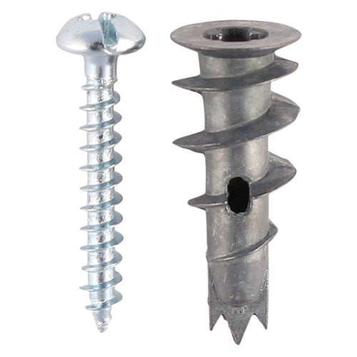 Metal Speed Plasterboard Plugs & Screws - Zinc