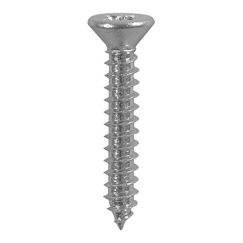 Metal Tapping Screws - P - Countersunk - Self-Tapping - A2 Stainless Steel - Box 200