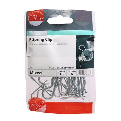 Mixed R Spring Clips - 18 Pieces