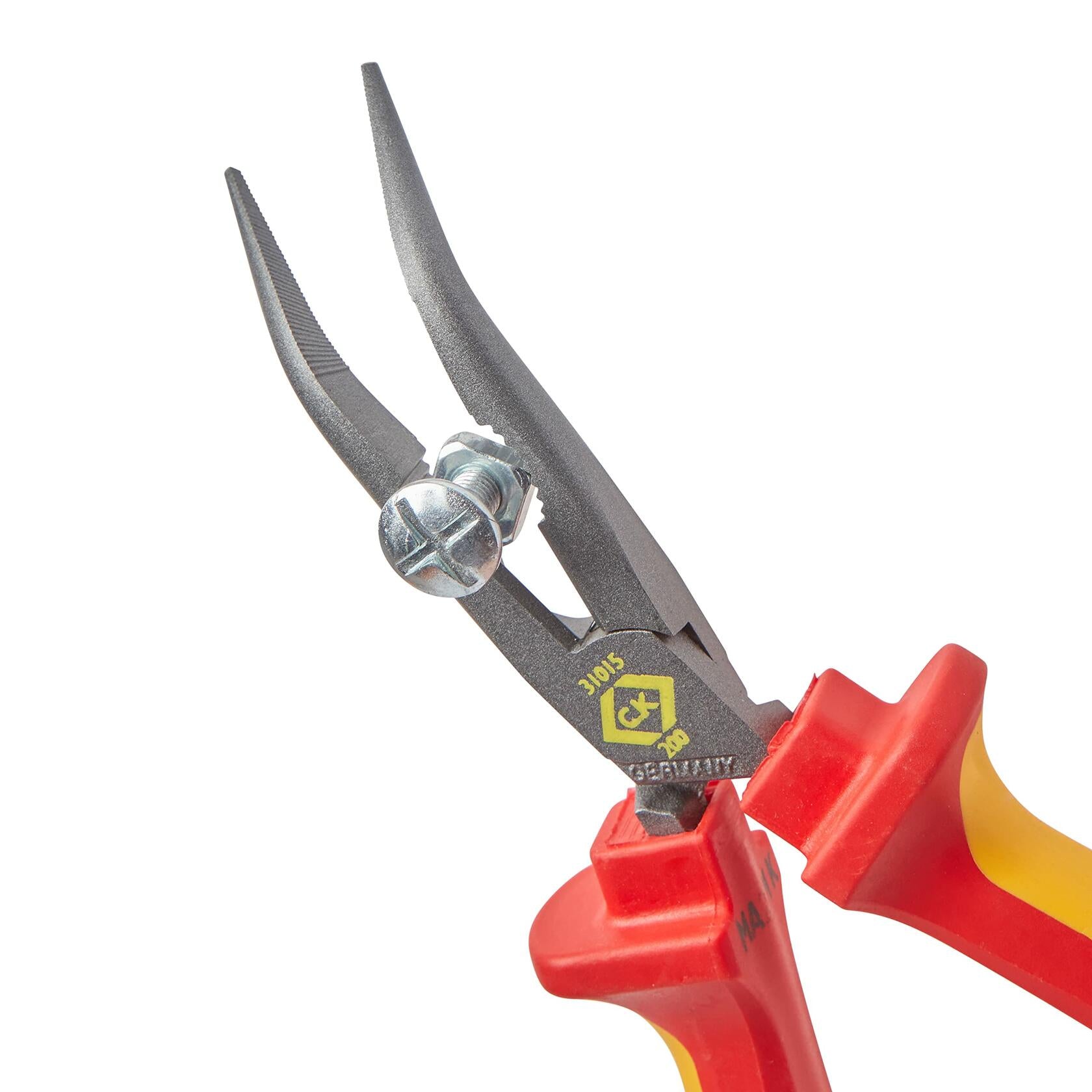 CK 431015 200mm VDE Bent Snipe Nose Pliers