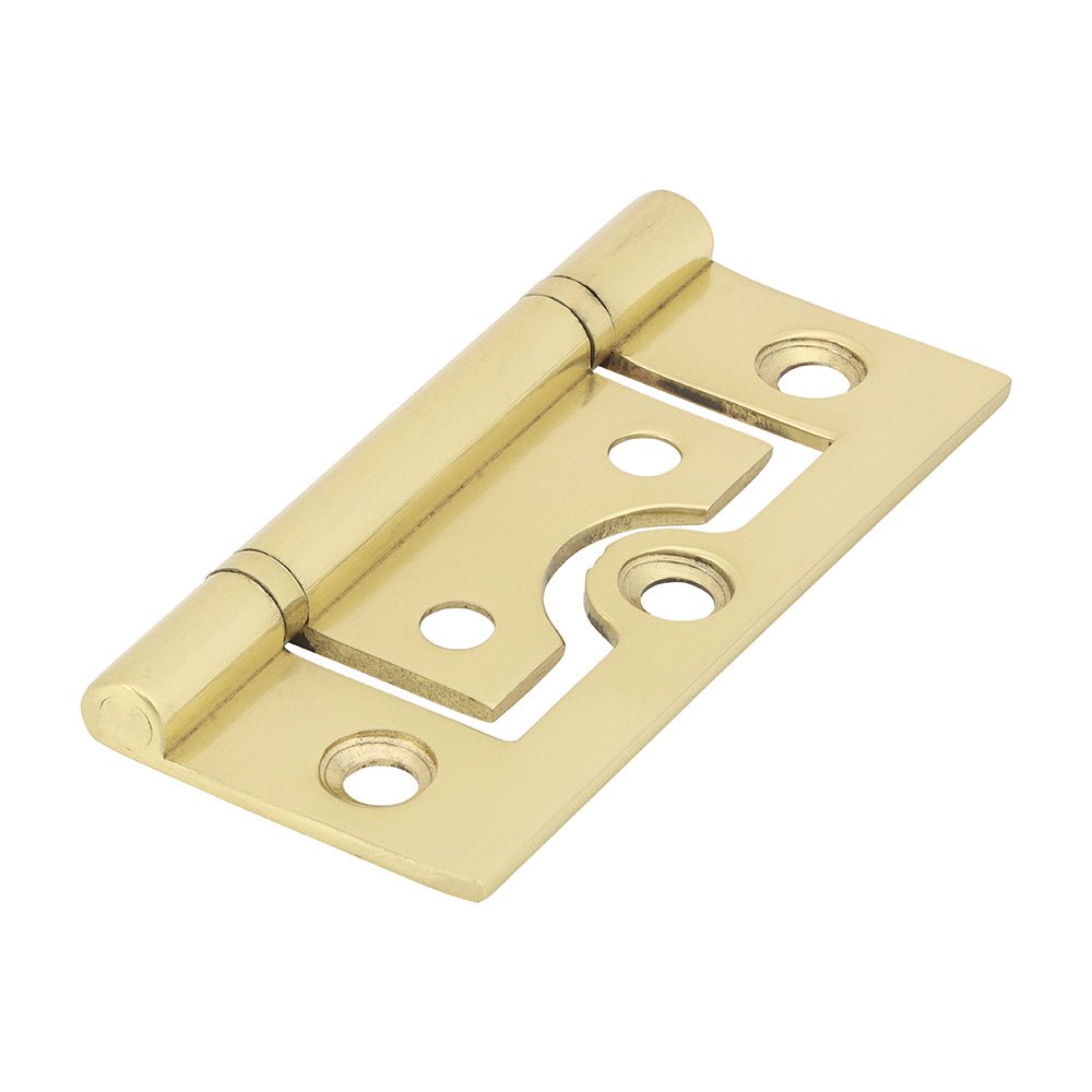 Plain Bearing Flush Hinge - Solid Brass - Polished Brass (Pack 2)