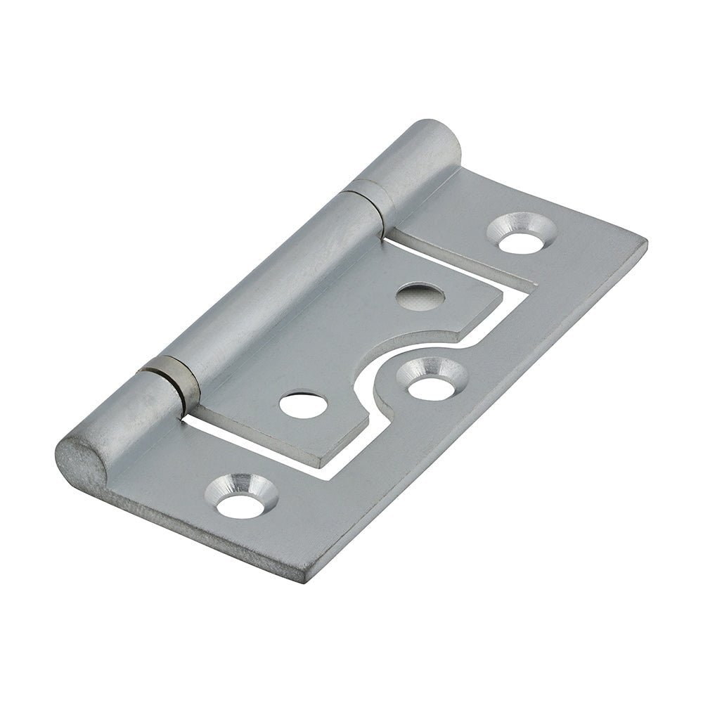 Plain Bearing Flush Hinge - Solid Brass - Satin Chrome (Pack 2)