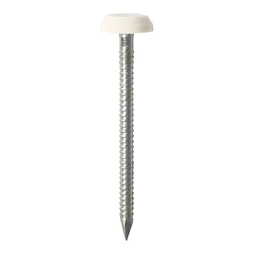 Polymer Headed Pins - Stainless Steel - White - Soffits, Fascias & Roofline trims