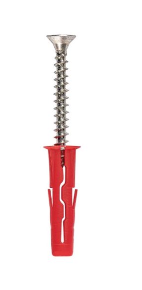 Rawlplug UNO Universal Contract Wall Plug with screws Red 6mm