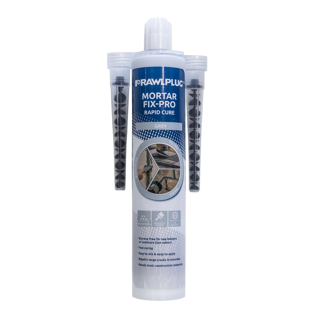 Rawlplug Mortar Fixpro - Rapid Cure Mortar Repair Grey 300Ml (Box of 12)