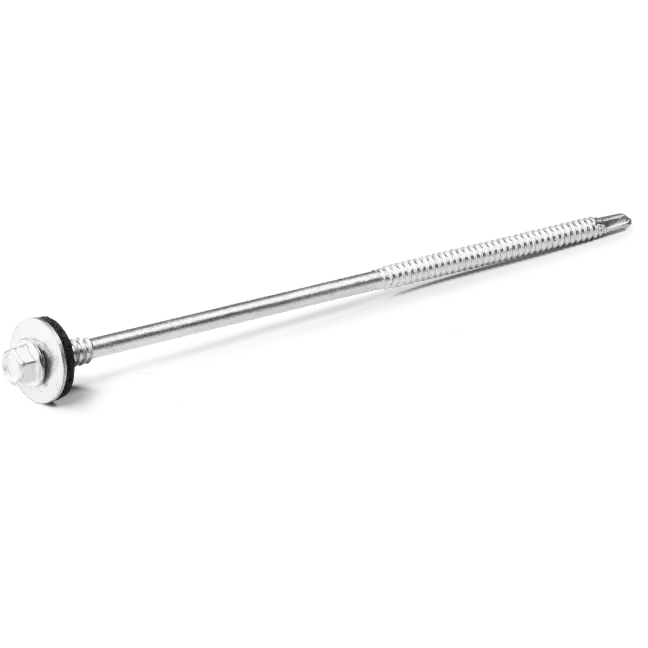 Rawlplug Self-Drilling Screw For Composite Panels, Max 6Mm, 6,3X125Mm With Washera19 Zinc Flake (Box of 100)
