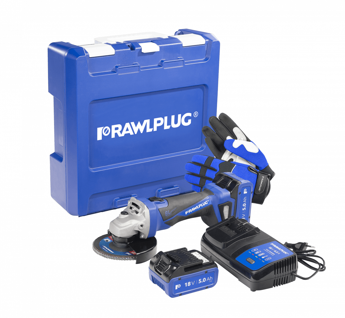 Rawlplug R-PAG18-XL2 Cordless RawlGrinder Angle Grinder 18V 125mm, set