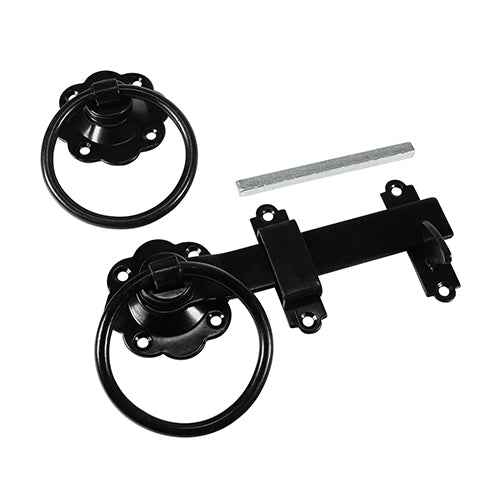 Ring Gate Latch - Plain - Black