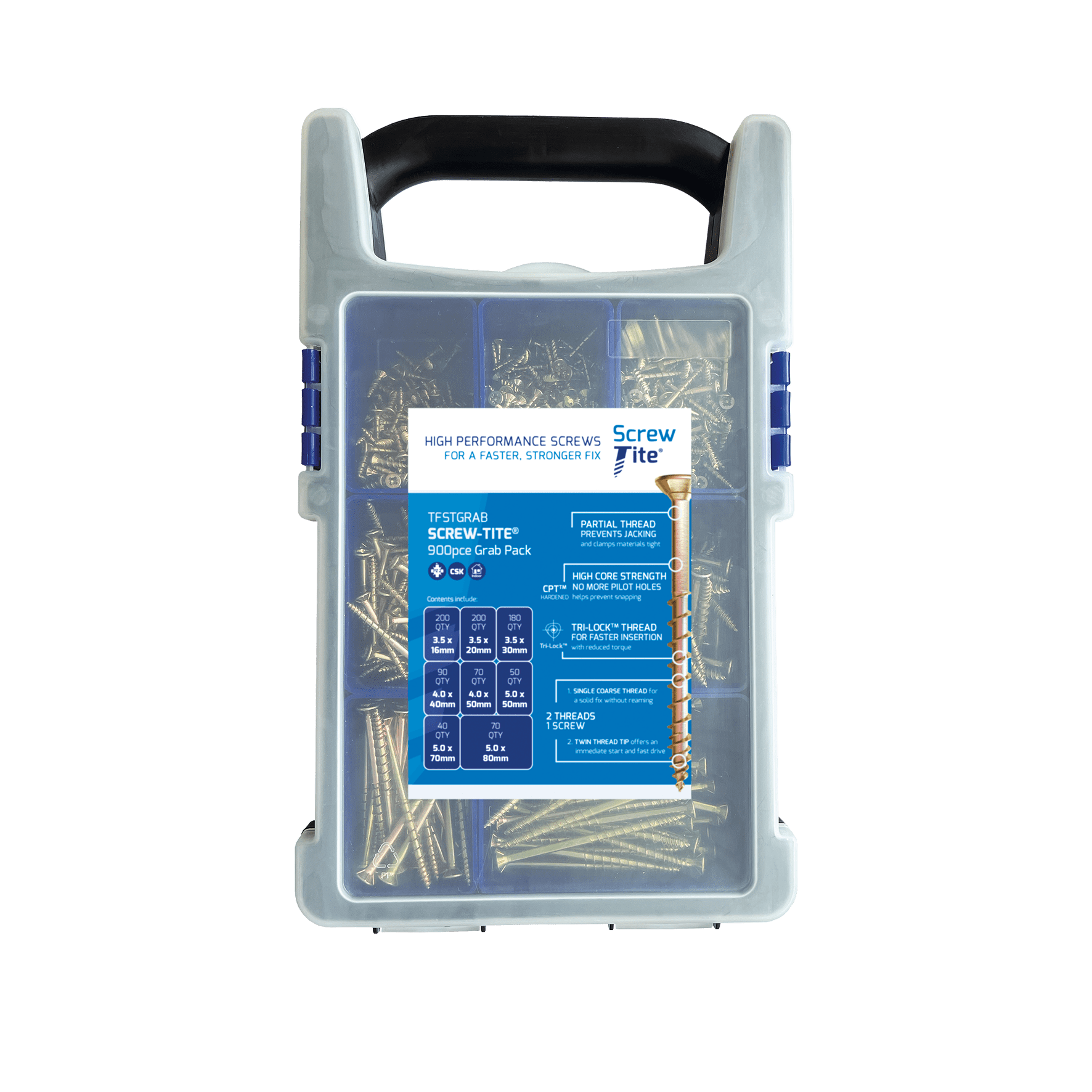 Screw-Tite® TFSTGRAB PZ Double-Countersunk Grab Pack 900 Pcs