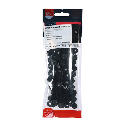 Hinged Screw Caps - Small - Black