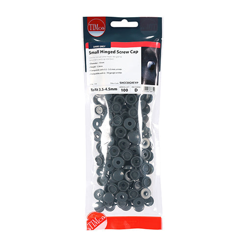 Hinged Screw Caps - Small - Dark Grey