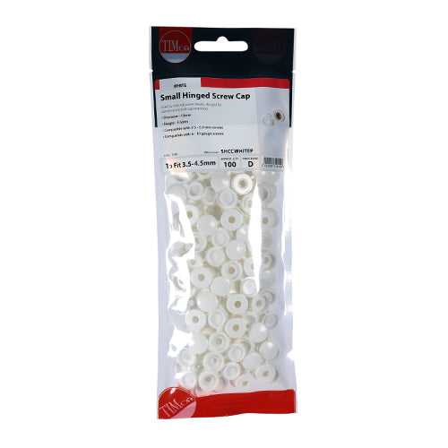 Hinged Screw Caps - Small - White