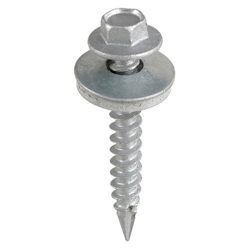 Slash Point Screws - Hex - For Timber - Exterior - Silver - With EPDM Washer