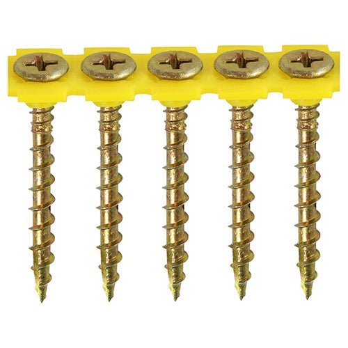 Solo Collated Chipboard & Woodscrews - PH - Double Countersunk - Yellow