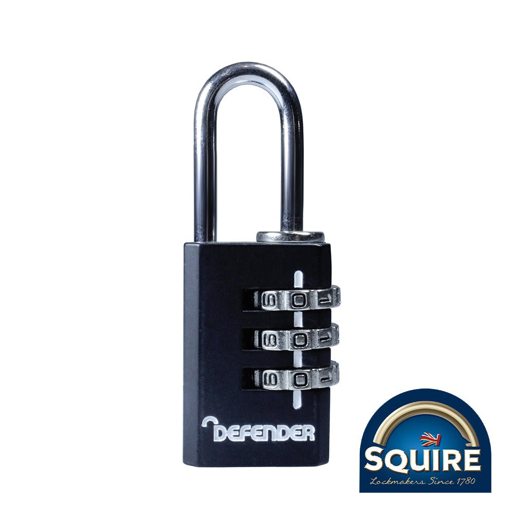 Squire DFCOMBI20 Defender 3 Wheel Combination Padlock - 20mm