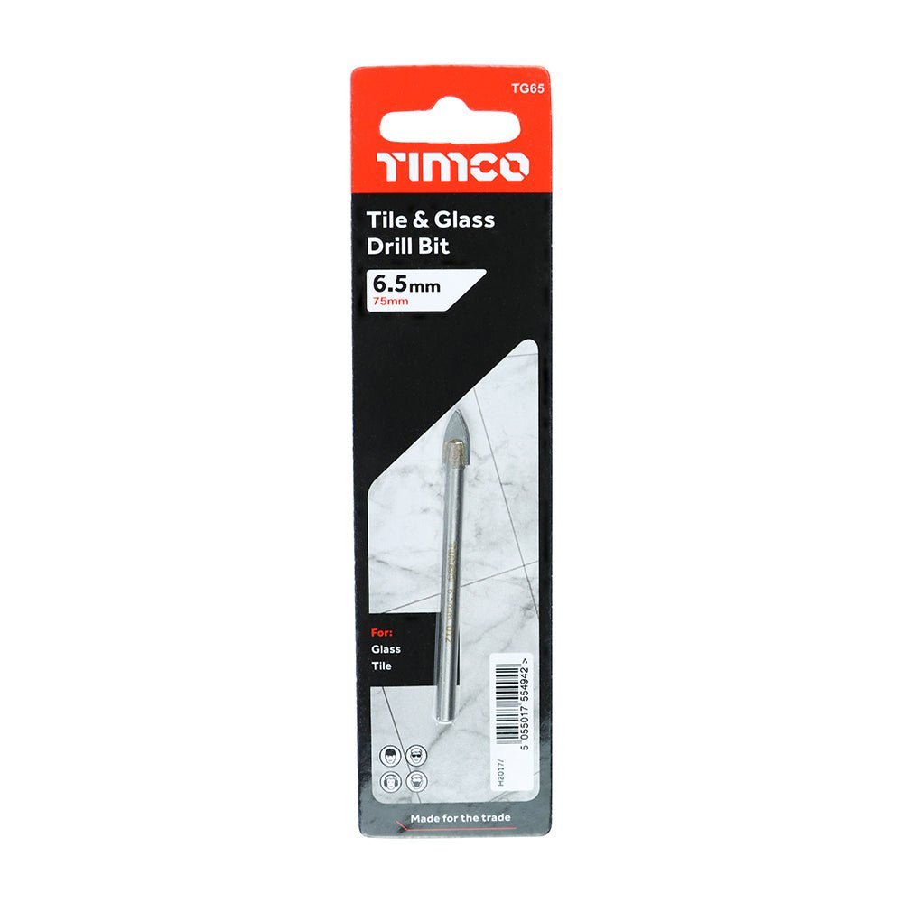 TCT Arrow Head Tile & Glass Bit - 6.5mm