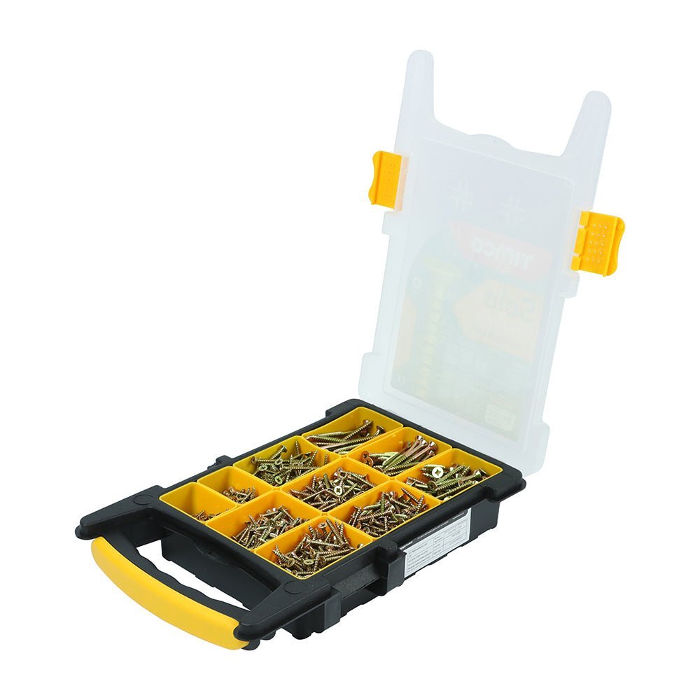 Solo Woodscrews - Mixed Tray - PZ - Countersunk - Yellow - 1200 Pieces