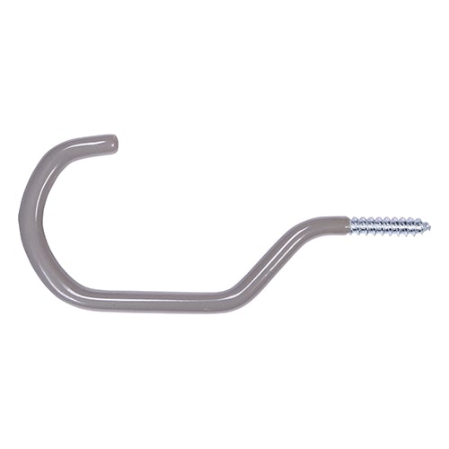 Utility Storage Hooks - 150mm - Grey - PVC Coating - 2 Pieces