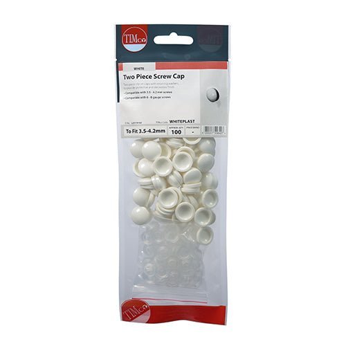 Two Piece Screw Caps - White