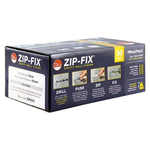 Zip-Fix Cavity Wall Fixing - Zinc - Pack 50